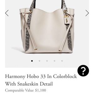 Harmony Hobo Coach Bag with snakeskin detail!
